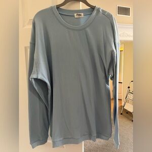 Pulse Sky Blue Ribbed Long sleeve Top super stretchy NWOT